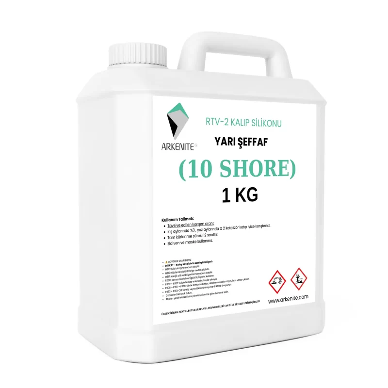 Yarı Şeffaf RTV2 Kalıp Silikonu (10 Shore) 1 kg.