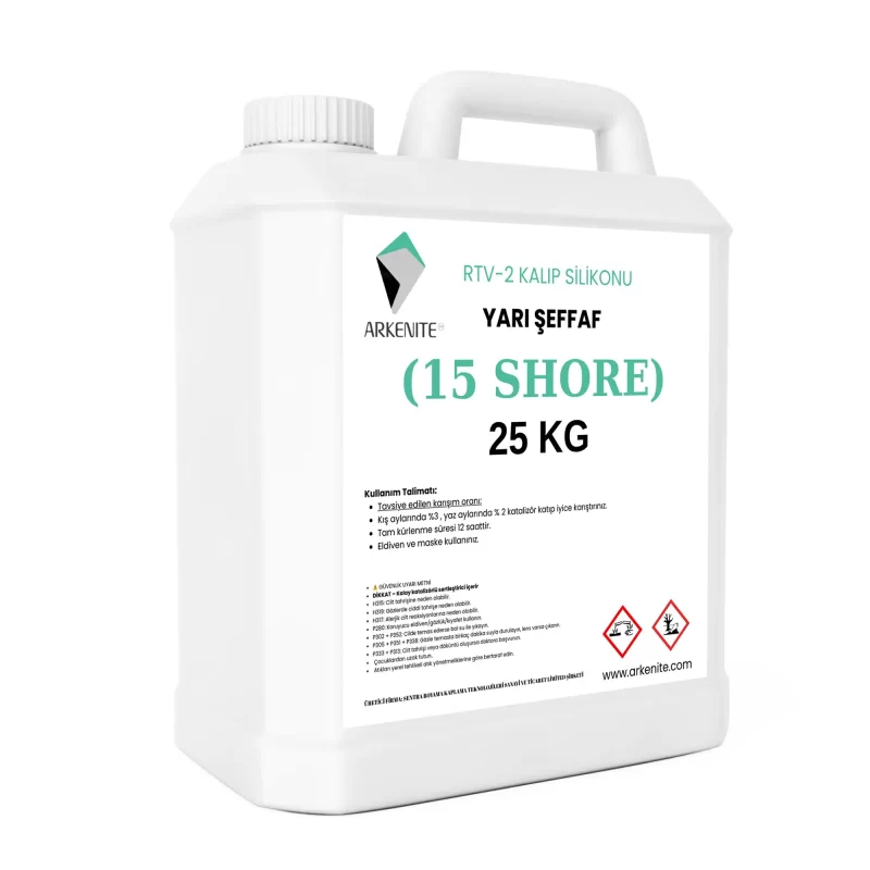 Yarı Şeffaf RTV2 Kalıp Silikonu (15 Shore) 25kg.