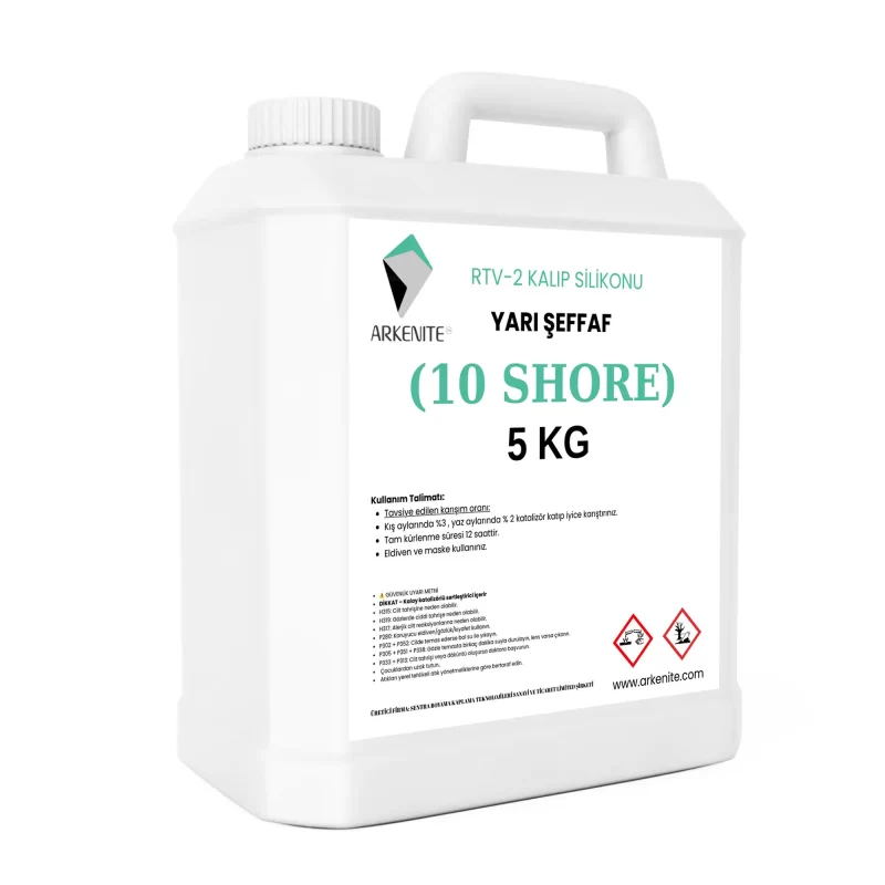 Yarı Şeffaf RTV2 Kalıp Silikonu (10 Shore) 5 kg.